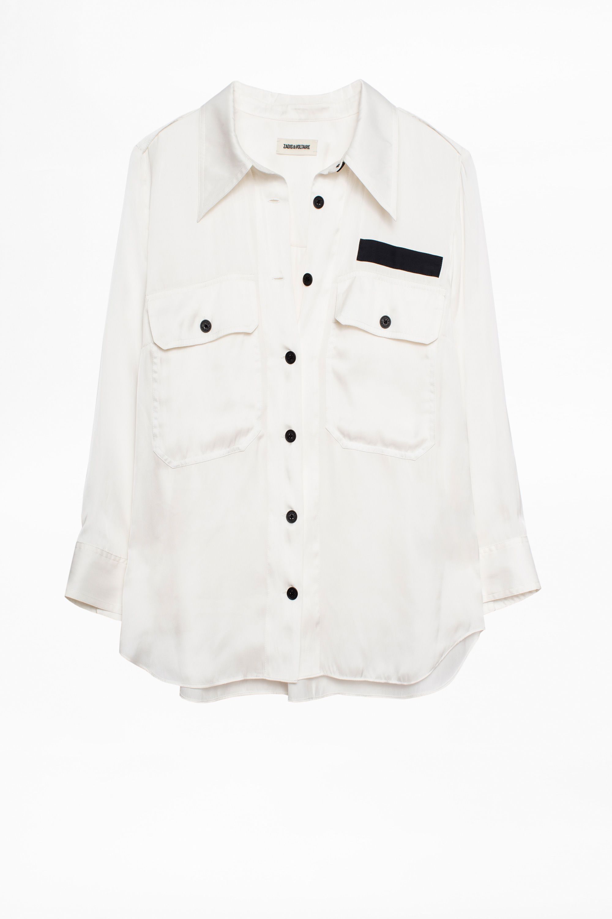 タングスッテ ZADIG & VOLTAIRE - Toast Satin Judo Button-Up Shirt – Blond Genius