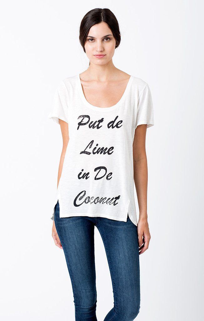 Sol Angeles - Coconut Double Split Tee D White