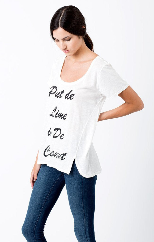 Sol Angeles - Coconut Double Split Tee D White