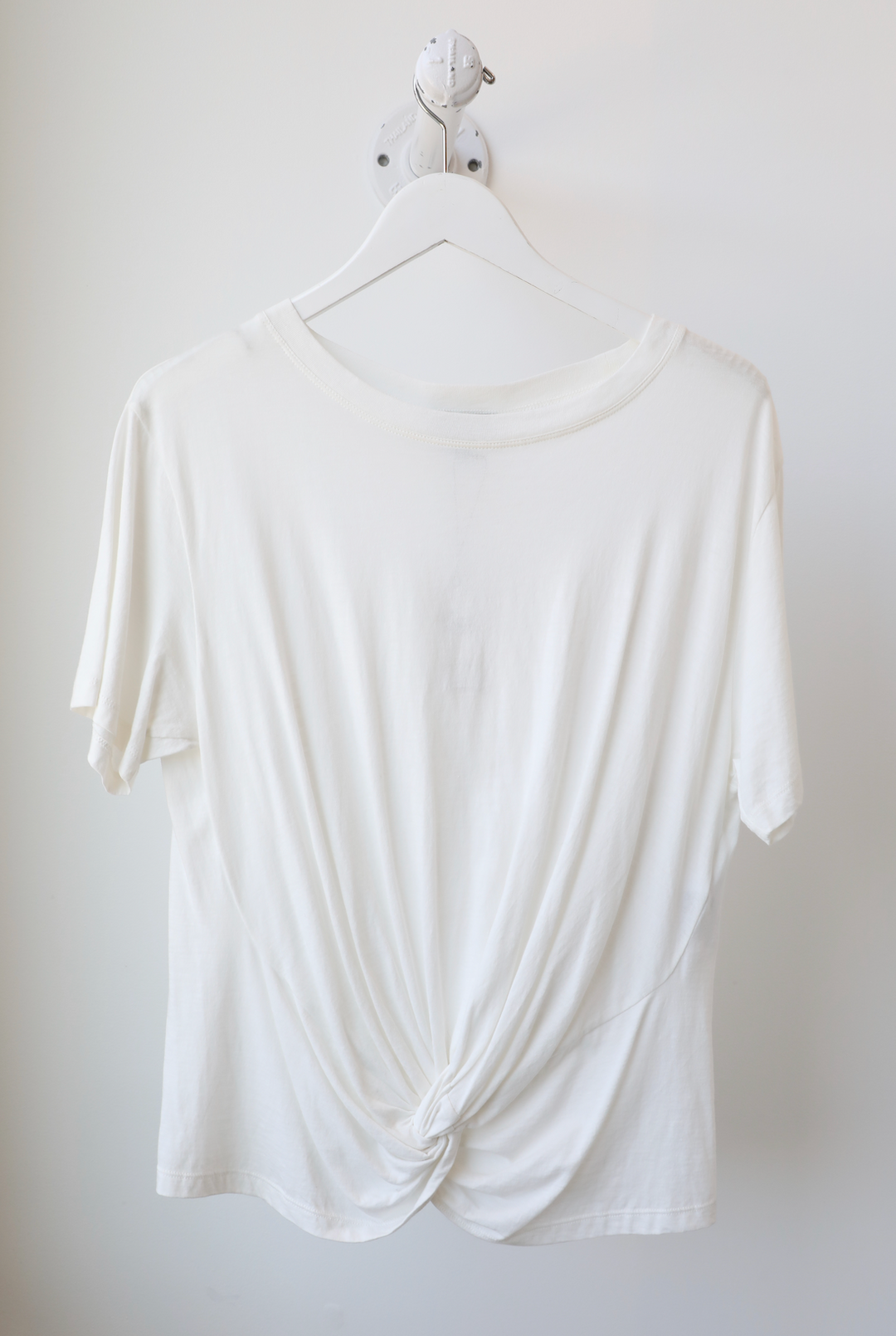 7SVN - Knotted Front Tee in White