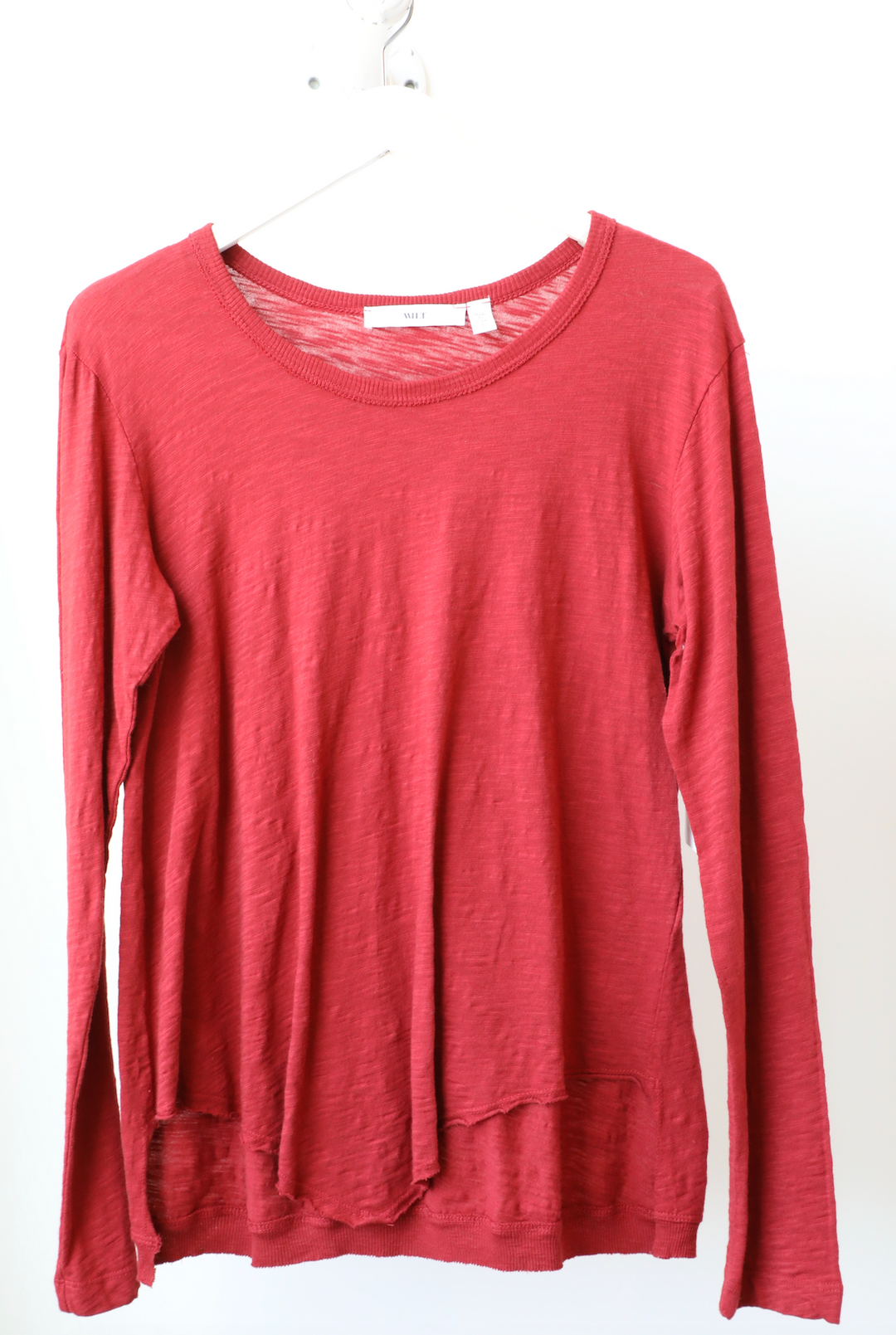 Wilt - Shrunken L/S Crew Pointed Hem in Sangria
