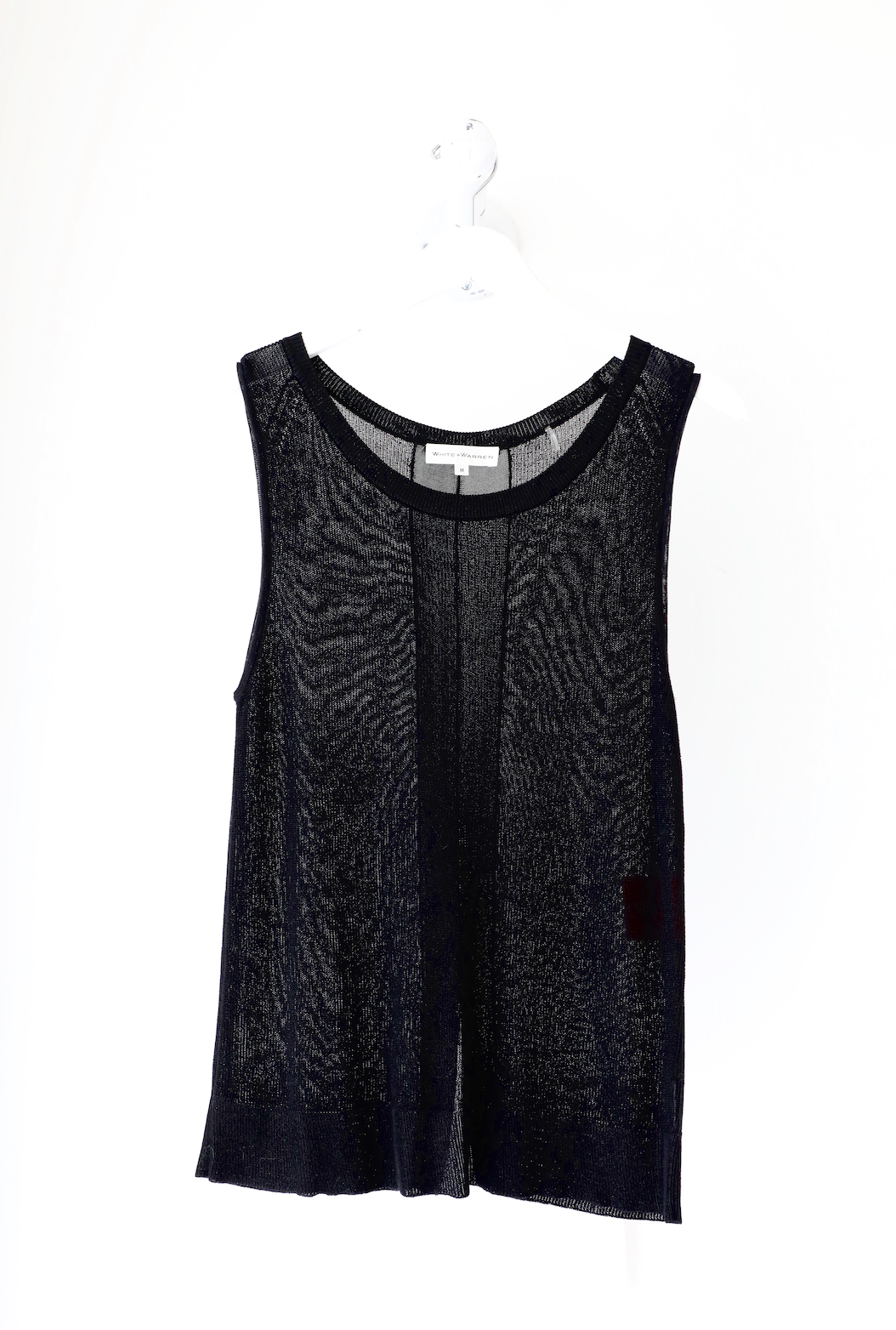 White + Warren - Back Vent Sleeveless Crewneck