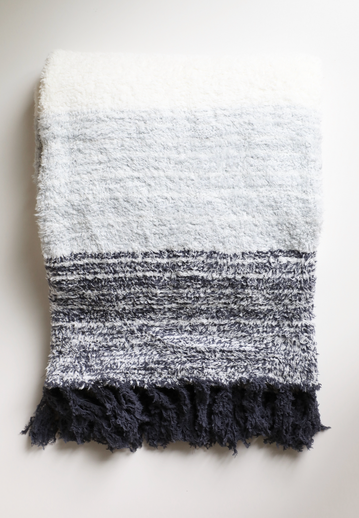 Barefoot Dreams - Cozychic Horizon Blanket in Pacific Blue Multi