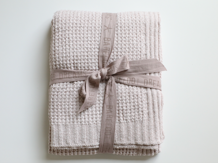 Barefoot Dreams - Waffle Throw Blanket in HE Faded Rose