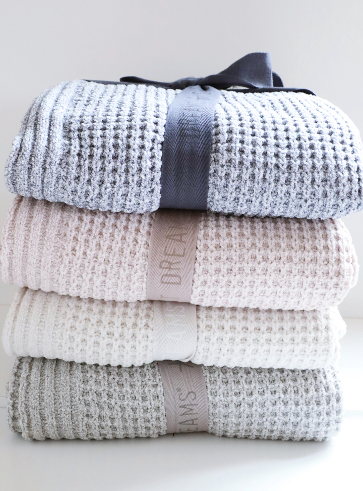 Barefoot Dreams - Waffle Throw Blanket in HE Pacific Blue