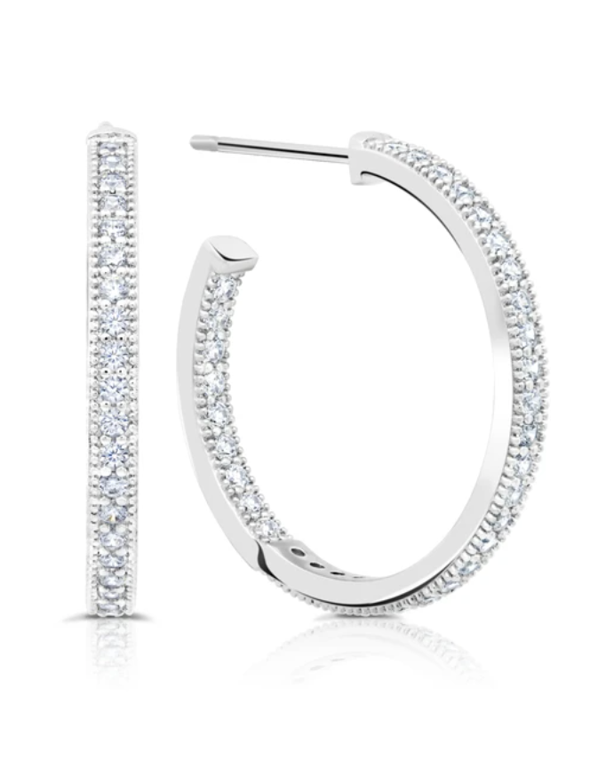 Crislu -  Small Pavé Open Ended Hoops Default