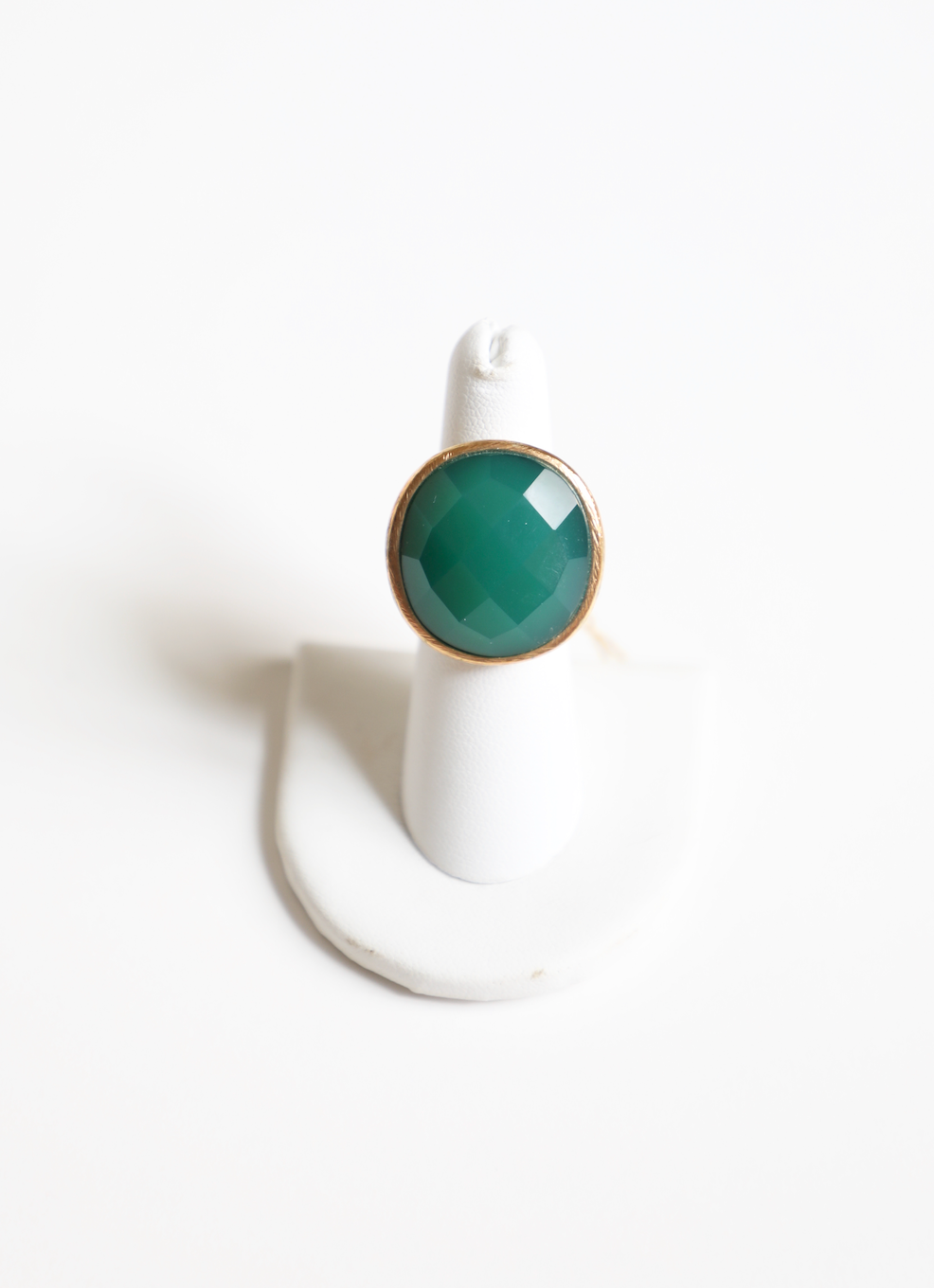 MM - Green Agate Round Ring