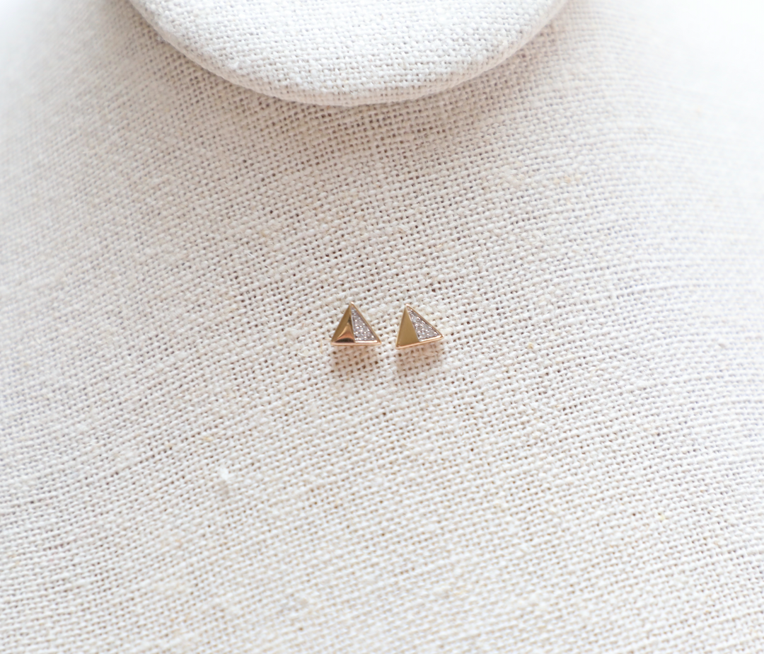 Adina - Solid Pave Flash Tri Earrings Earrings