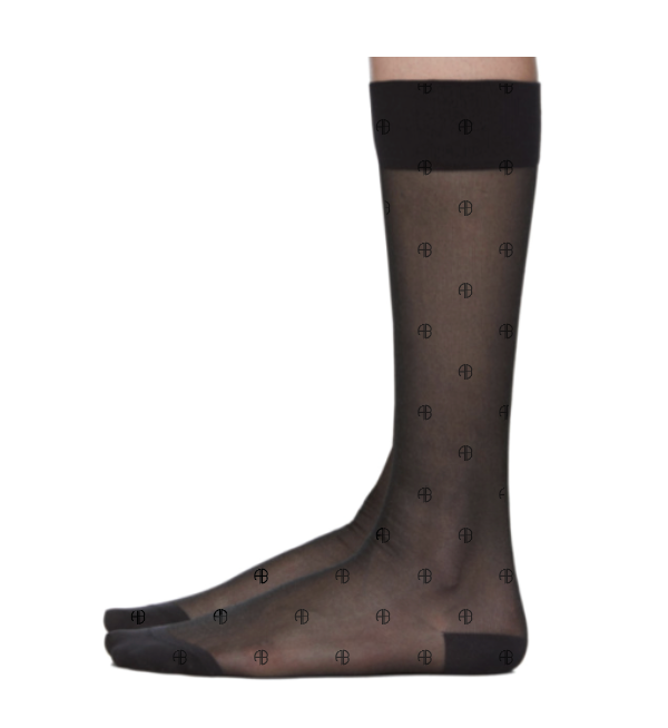 Anine Bing - Joan Socks in Monogram Black