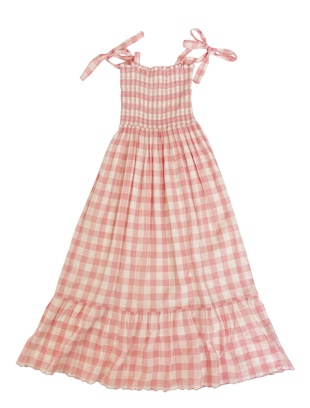 The Great - The Lagoon Dress in Pink with Cream Gingham Dresses