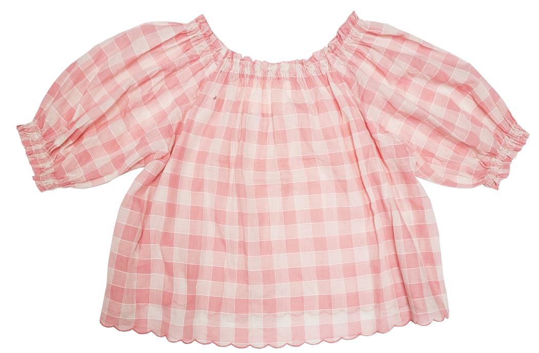 The Great - The Garland Top in Pink with Cream Gingham