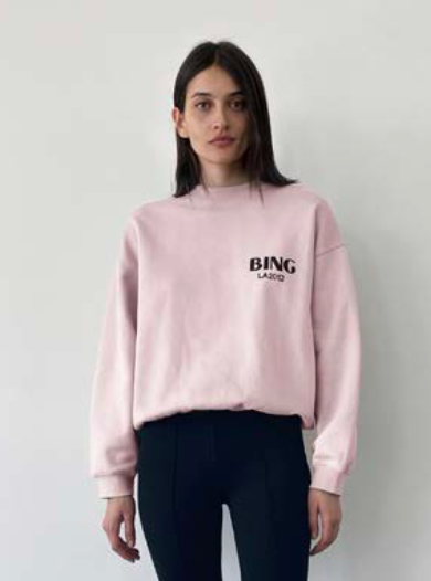 Anine Bing - Jaci Sweatshirt Bing LA in Washed Pink