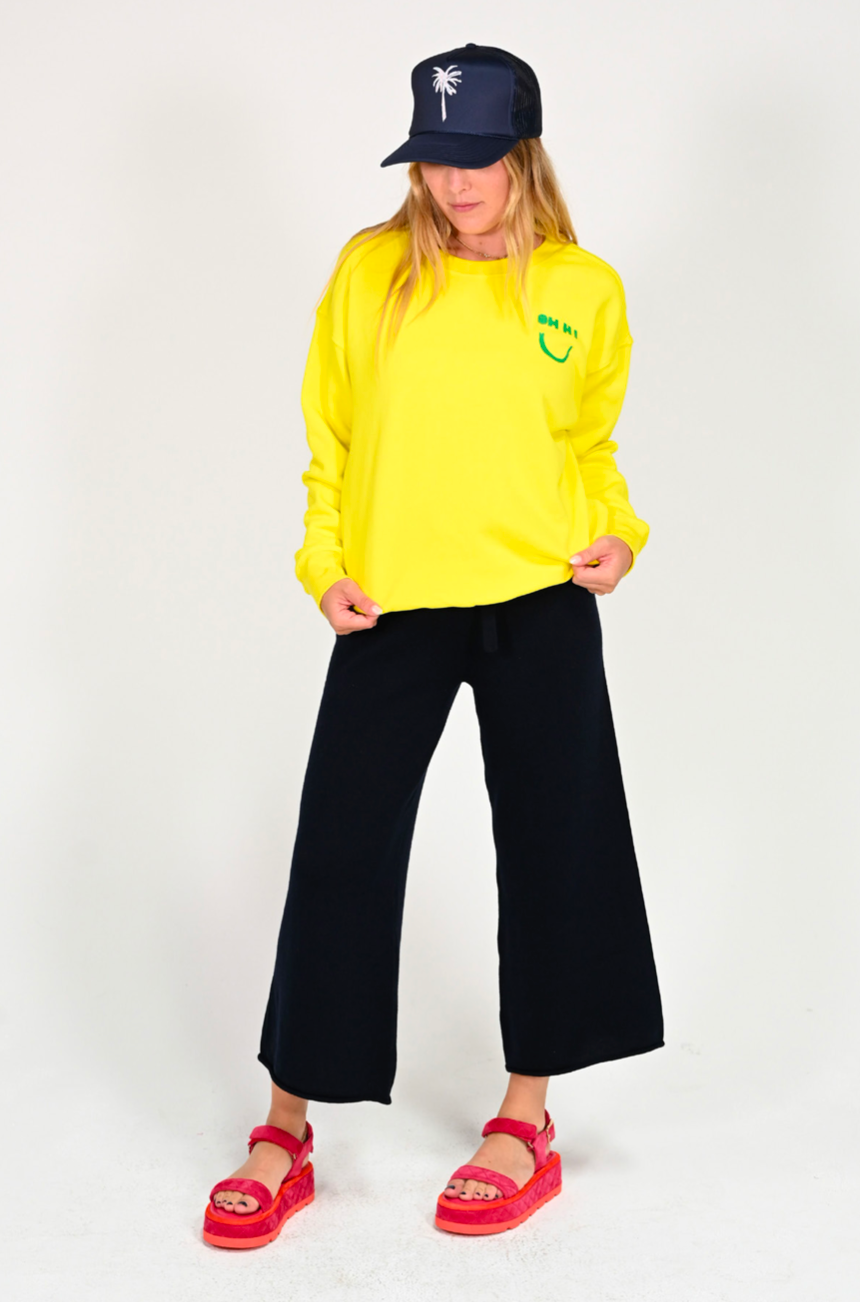 Kerri Rosenthal - Boyfriend Sweatshirt in Oh Hi Smiley Lemonade