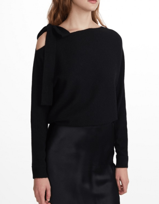 White + Warren - Asymmetrical Shoulder Sweater