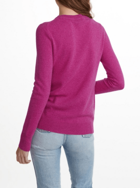White + Warren - Essential Crewneck Bright Fuchsia Heather