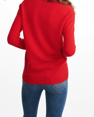 White + Warren - Essential V Neck Holly Red Heather