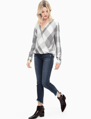 Splendid - Murray Plaid Surplice Top