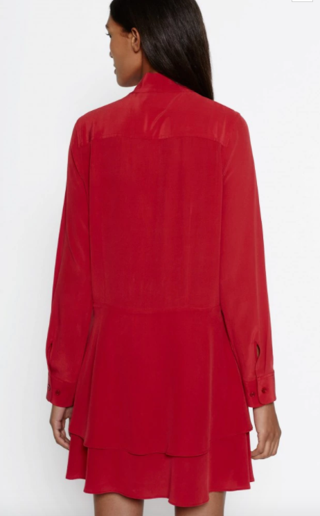 Equipment - Natalia Tie Neck Red Nouveau