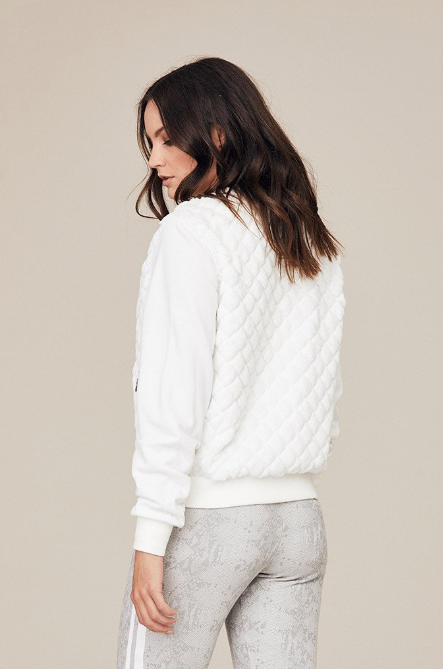 DAVID LERNER - Quilted Bomber Jacket in White