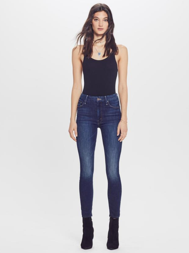 MOTHER - High Waisted Looker Ankle Jeans in Up Your Alley