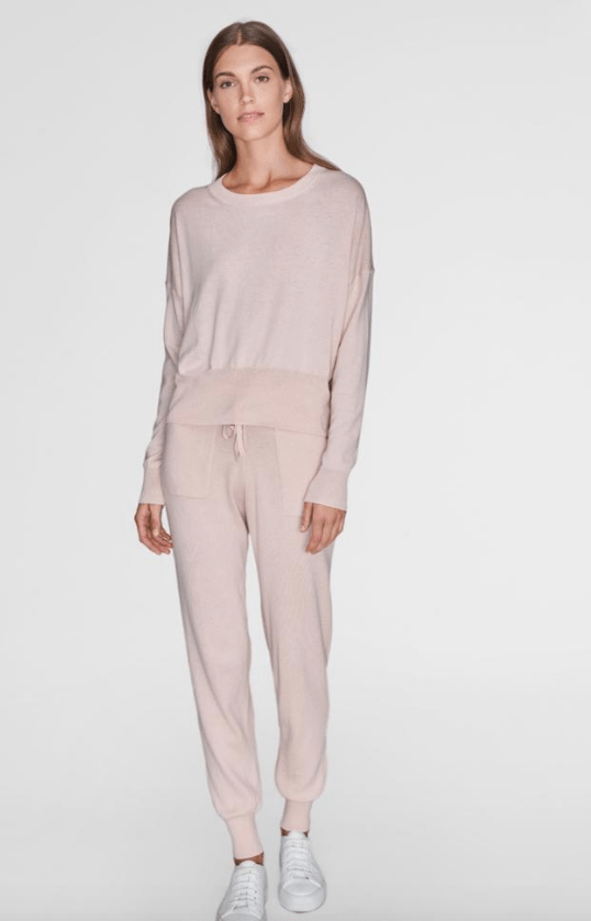 White + Warren  - Drop Shoulder Sweatshirt Rosewater Heather