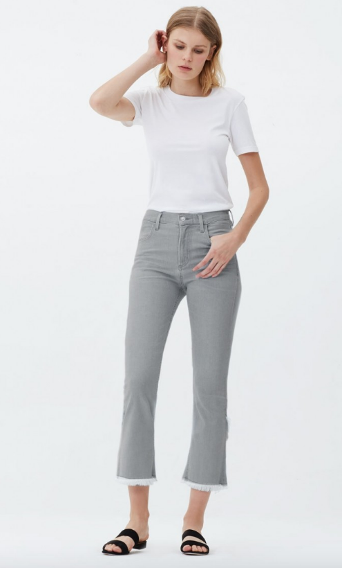 Citizens of Humanity - Drew Fray High Rise Crop Flare Jeans in Ash