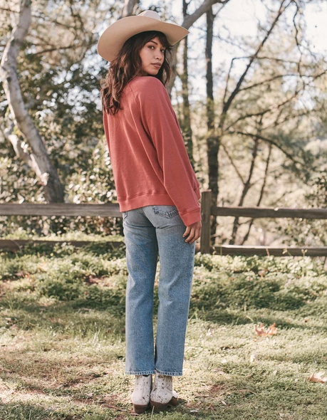 The Great - The Slouch Sweatshirt in Marled Cardinal