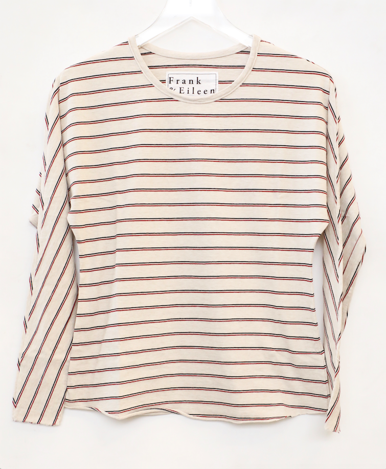 Frank & Eileen - Continuous Sleeve Tee in Oatmeal/Stripe