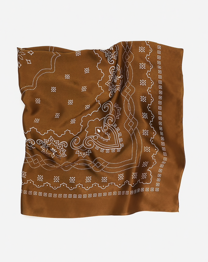 Manner Market - The XL Western Silk Bandana in Brown