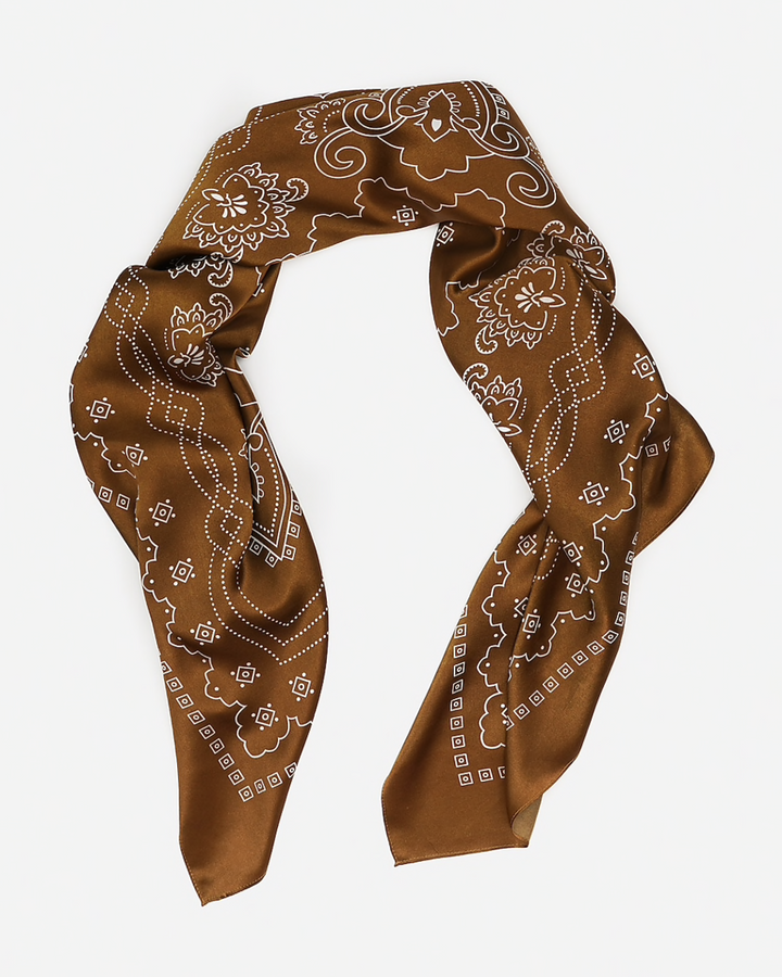 Manner Market - The XL Western Silk Bandana in Brown Accessories