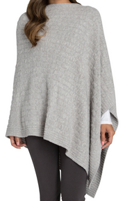 BAREFOOT DREAMS - Cozychic Lite Cable Poncho in Pewter/Silver