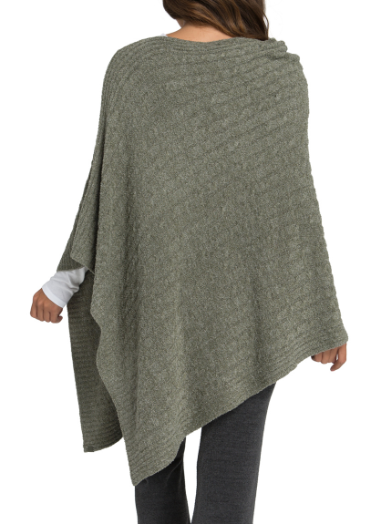 BAREFOOT DREAMS - Cozychic Lite Cable Poncho in Olive/Loden