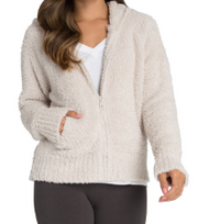 Barefoot Dreams - Cozychic Women's Relaxed Zip-Up Hoodie in Stone