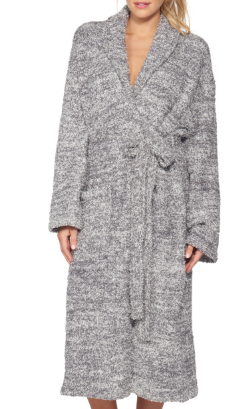 BAREFOOT DREAMS - Cozychic Heathered Adult Robe in Graphite/White