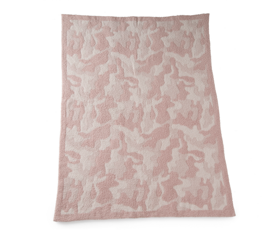Barefoot Dreams - CozyChic Camo Baby Blanket in Dusty Rose Multi