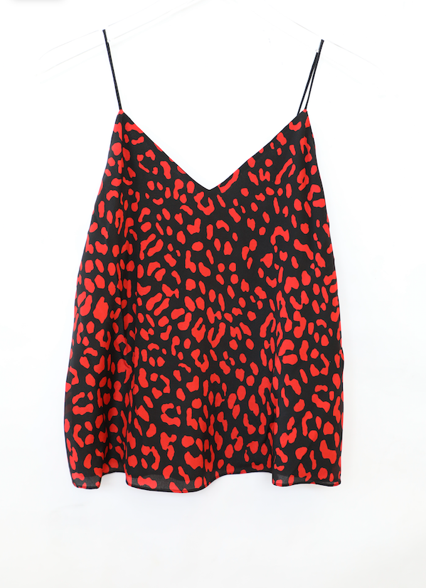 Alice & Olivia - Contessa V Neck Cami in Leopard Paprika