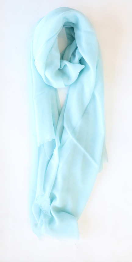 White + Warren - Solid Woven Cashmere Wrap in Robin Egg Blue