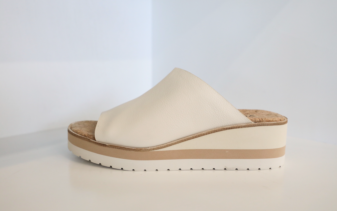 Vince - Sarria Leather Wedge Sandals in Flax