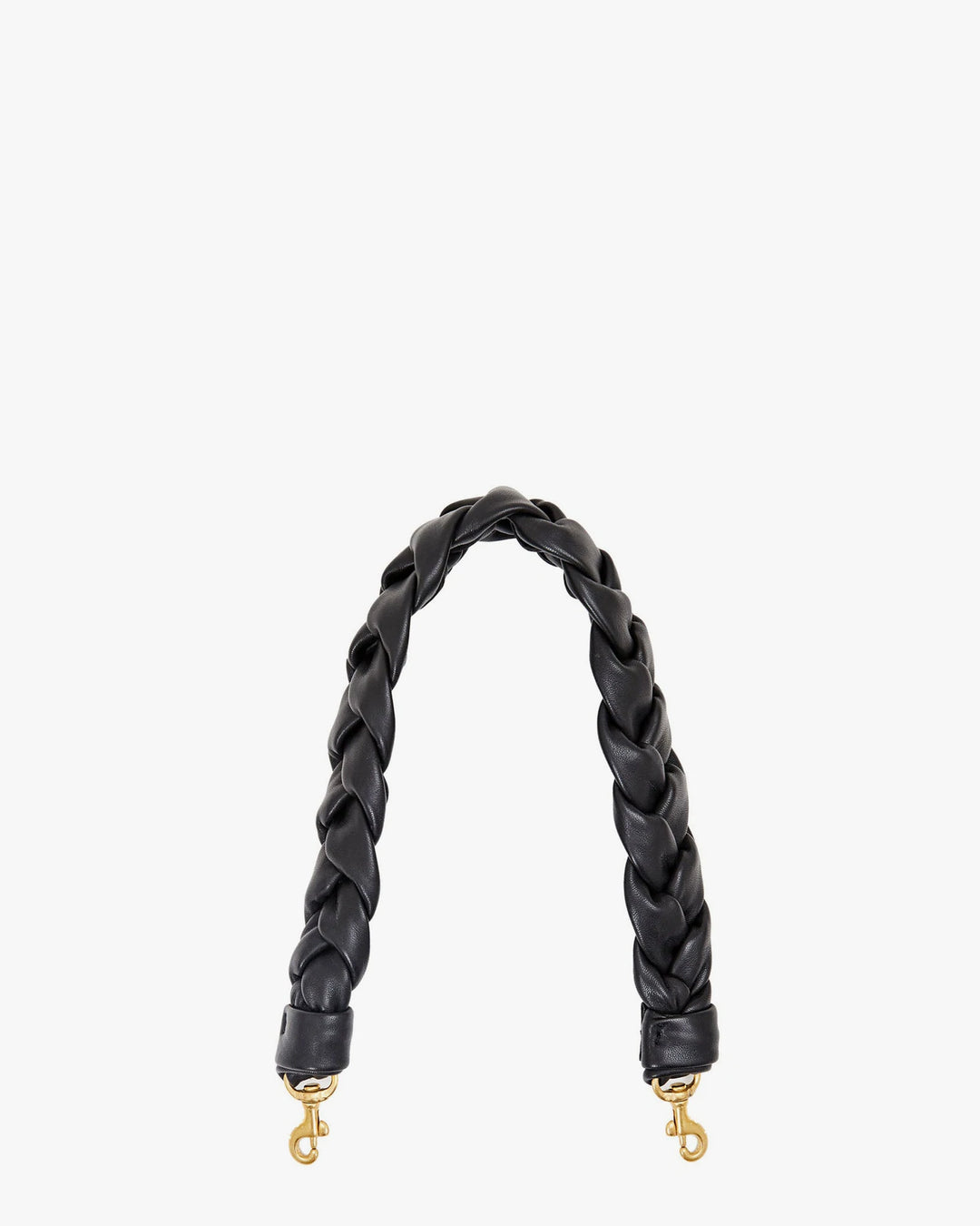 Clare V. - Braided Leather Shoulder Strap in Black Italian Nappa