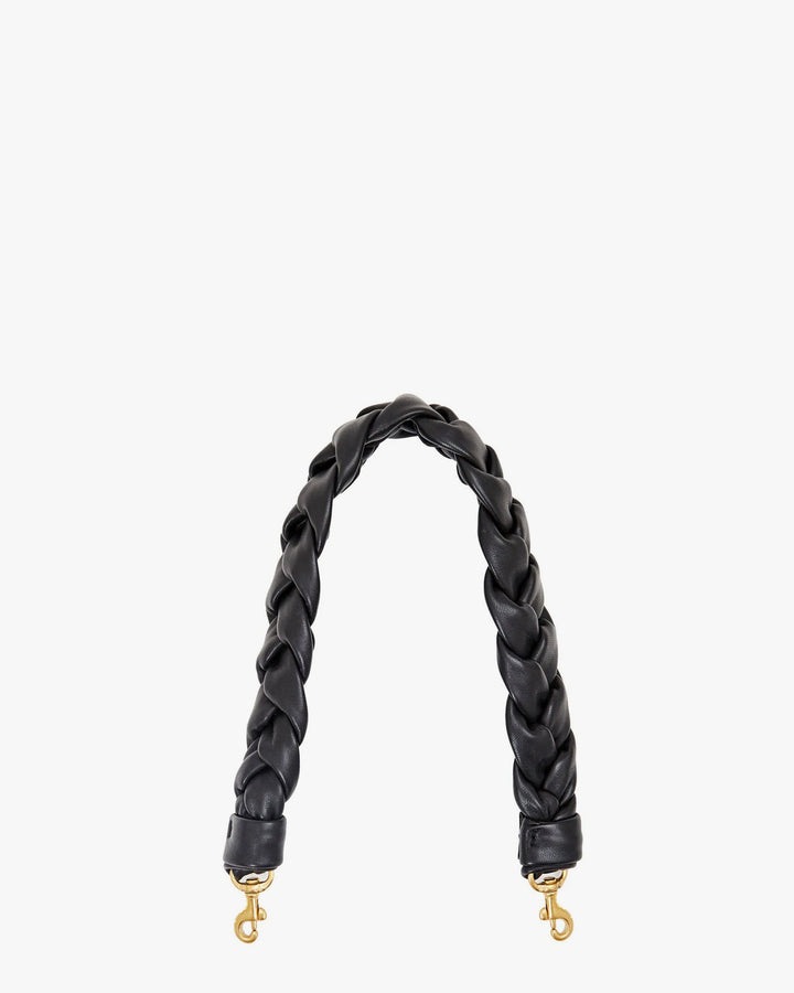 Clare V. - Braided Leather Shoulder Strap in Black Italian Nappa