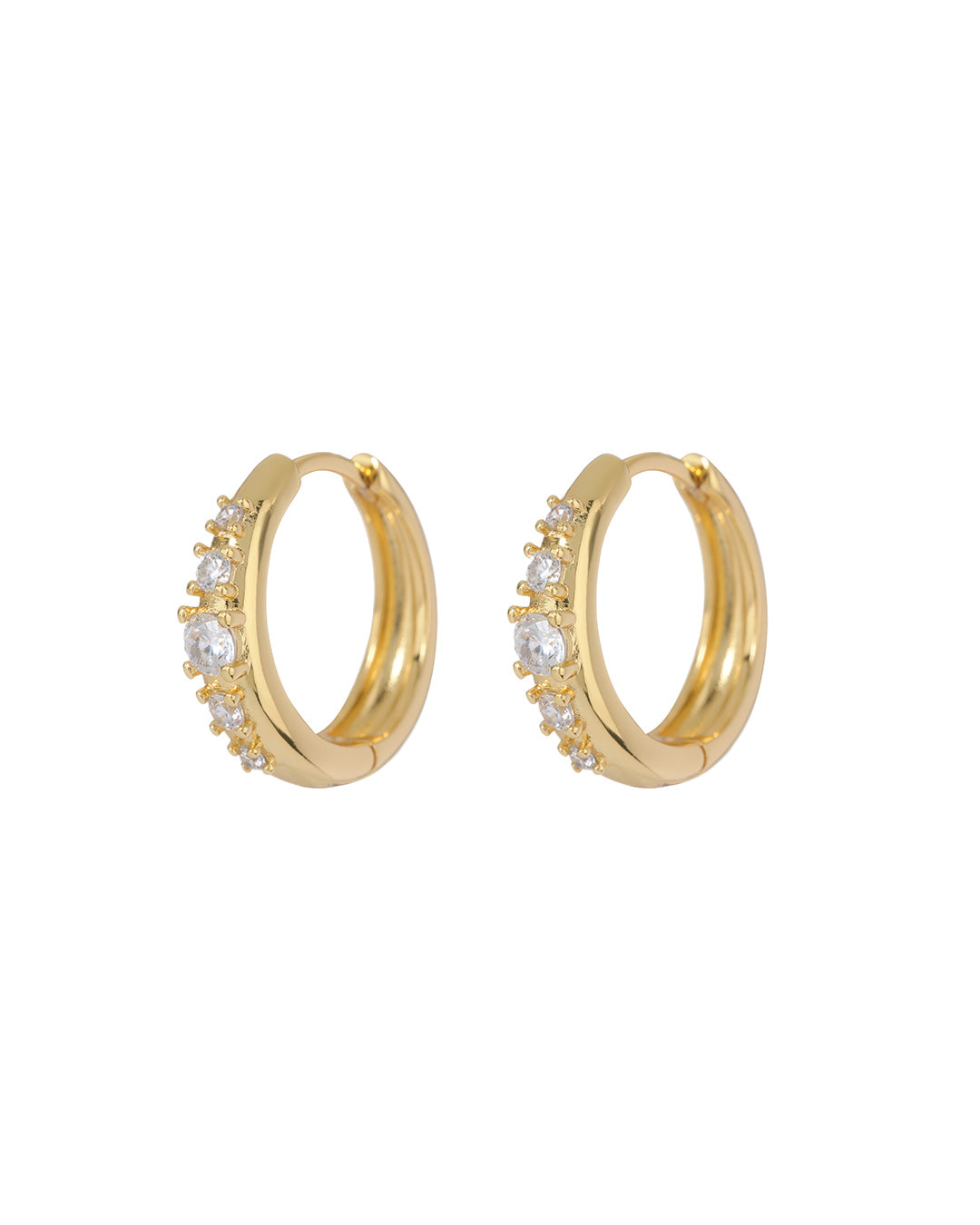 Luv AJ - Stone Geneva Hoops in Gold