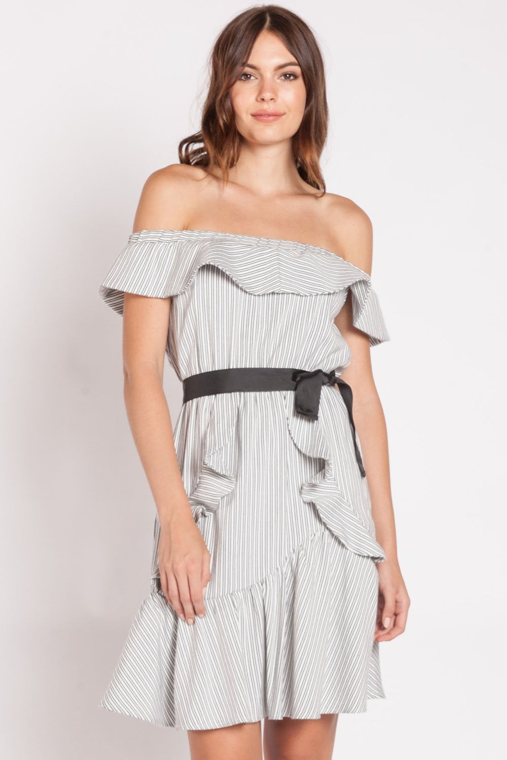 Velvet Heart - Tara in Black White Stripe