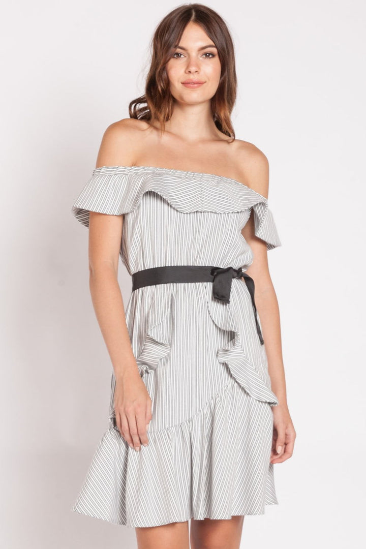 Velvet Heart - Tara in Black White Stripe