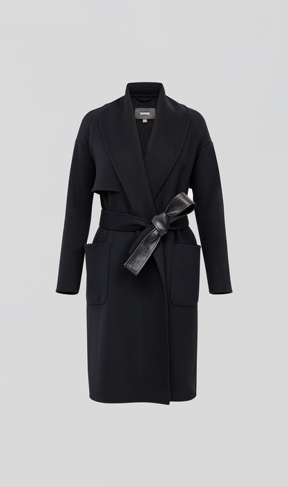 Mackage - Thalia Wool Robe Coat in Black