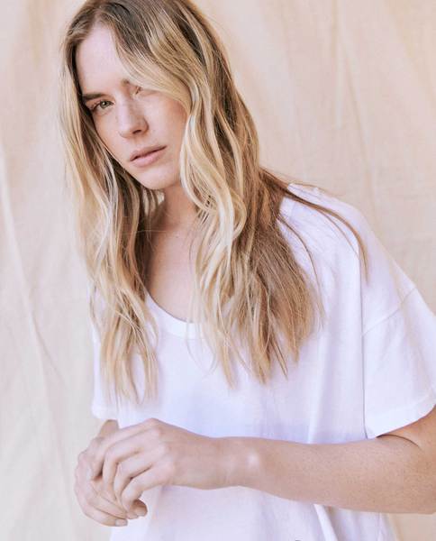 THE GREAT - The U-Neck Tee in True White