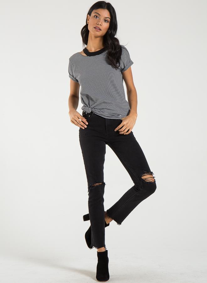PHILANTHROPY- Zander-Tee Raggedy Blue Stripe