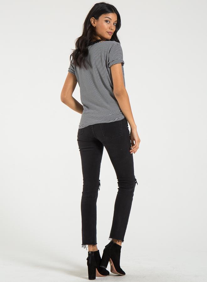 PHILANTHROPY- Zander-Tee Raggedy Blue Stripe