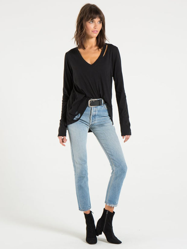 n:Philanthropy - Bonnie High/Low Long Sleeve in Black Cat