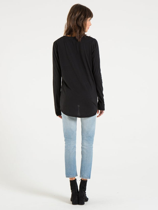 n:Philanthropy - Bonnie High/Low Long Sleeve in Black Cat