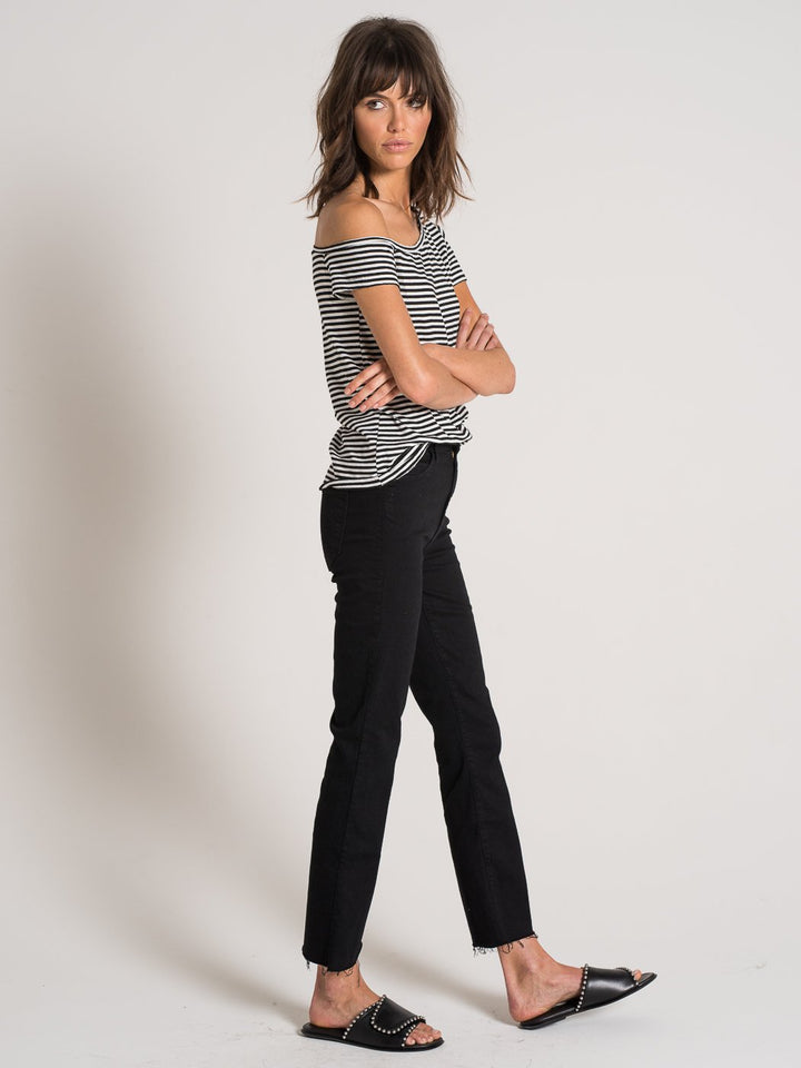 n:Philanthropy - Dorado Tee in Black White Stripe